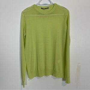Proenza Schouler sweater lightweight wool lime green long sleeve crew neck SZ L